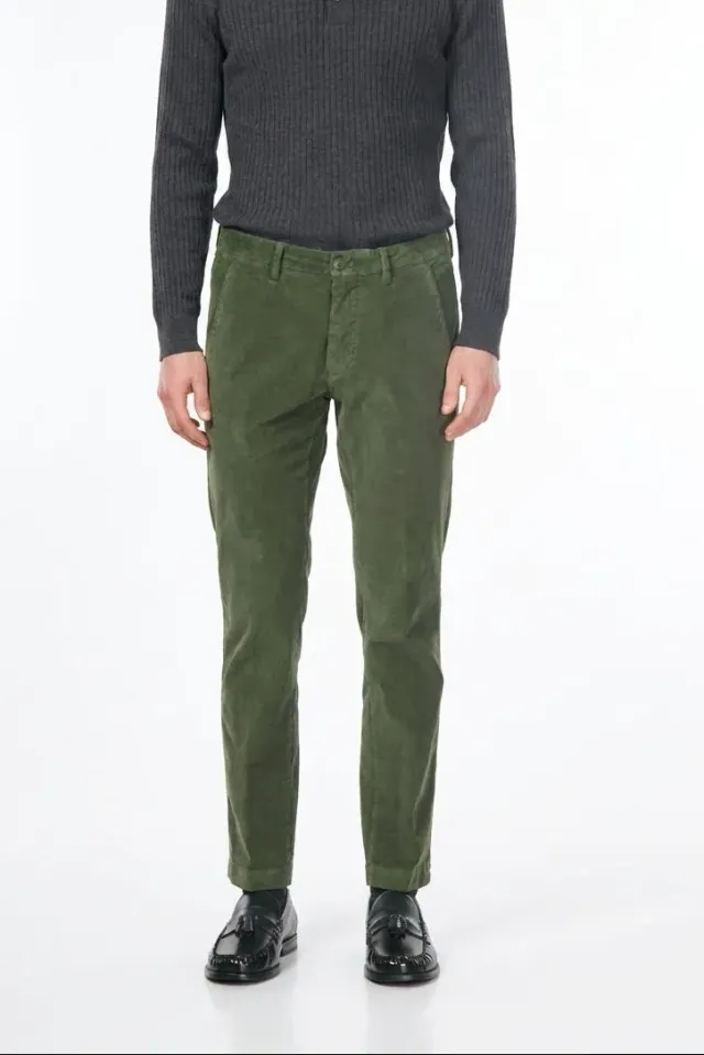 Mason's Torino chino bukser slim fit skovgrøn fløjl