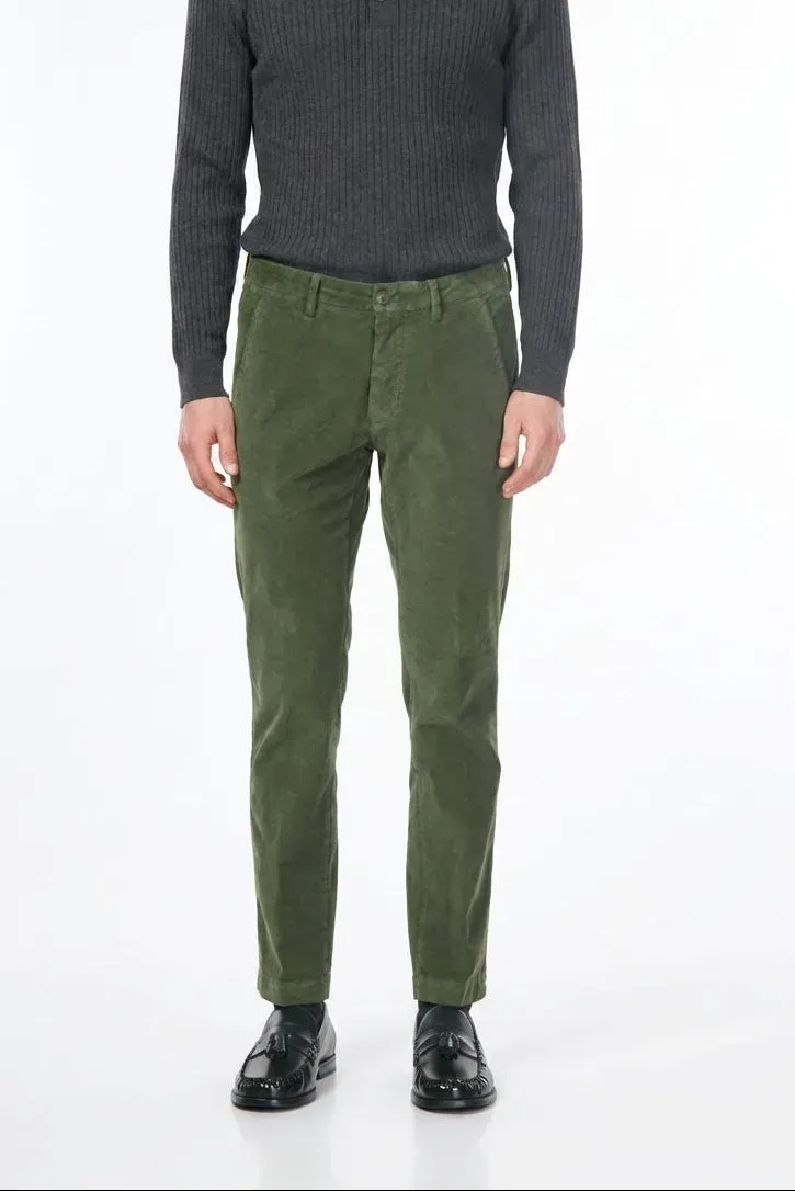 Mason's Torino chino bukser slim fit skovgrøn fløjl
