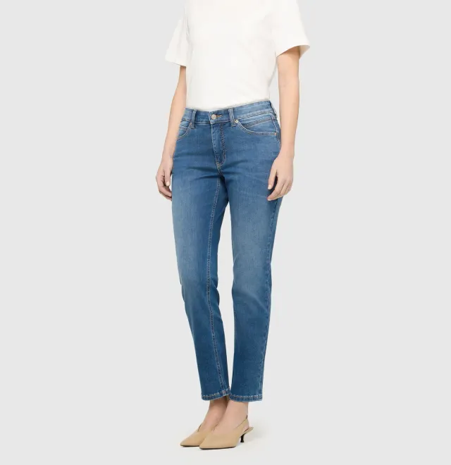 MAC Melanie 5040-90-0387 straight jeans mellemblå stretch