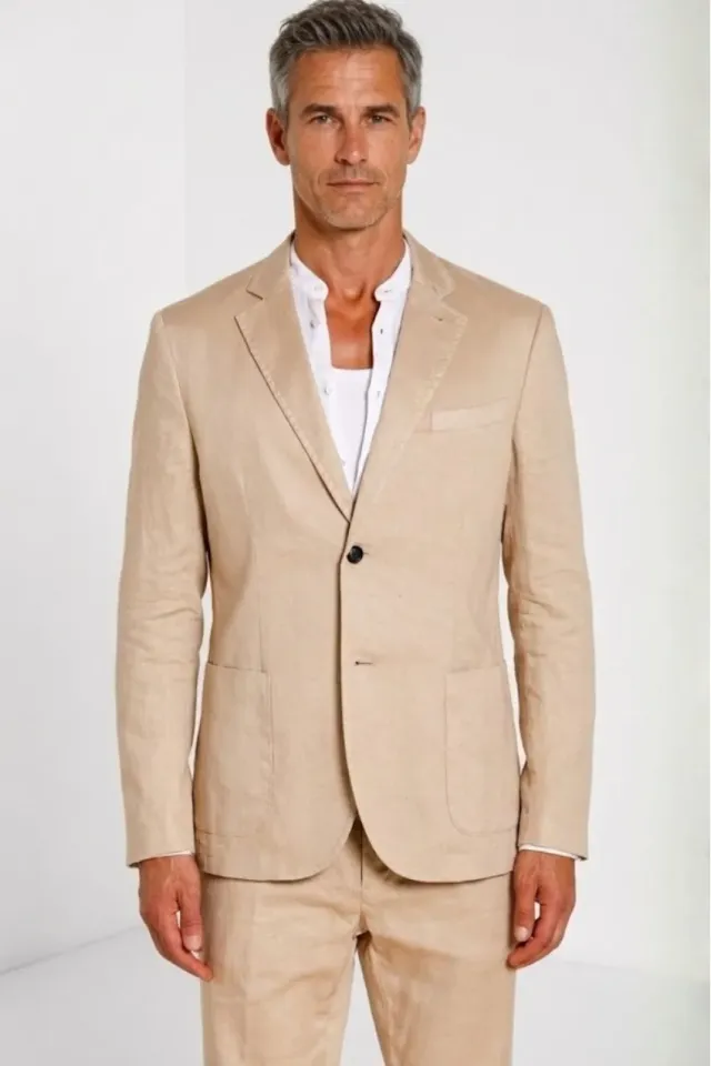 Mason's Da Vinci blazer lys beige hørblanding