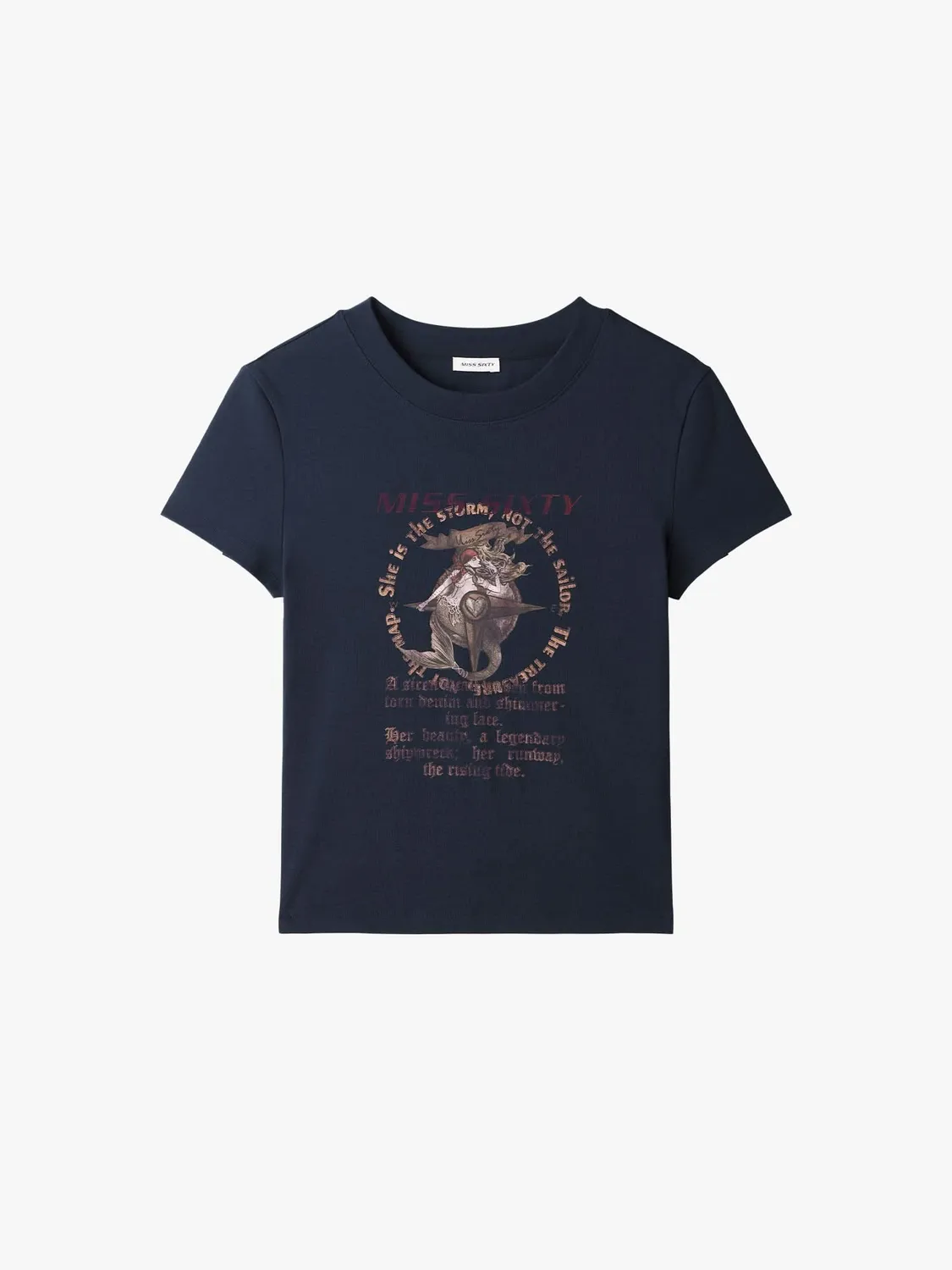 Miss Sixty Mermaid-Print t-shirt navy slim fit