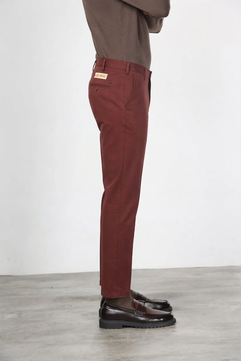 Mason's New York chinos mørkerød regular uld