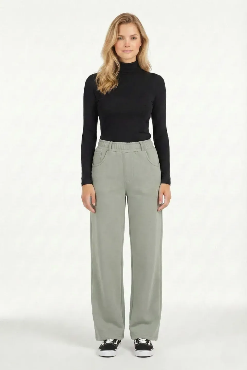 Organsk Studio Trouser bukser pastelgrøn stretch