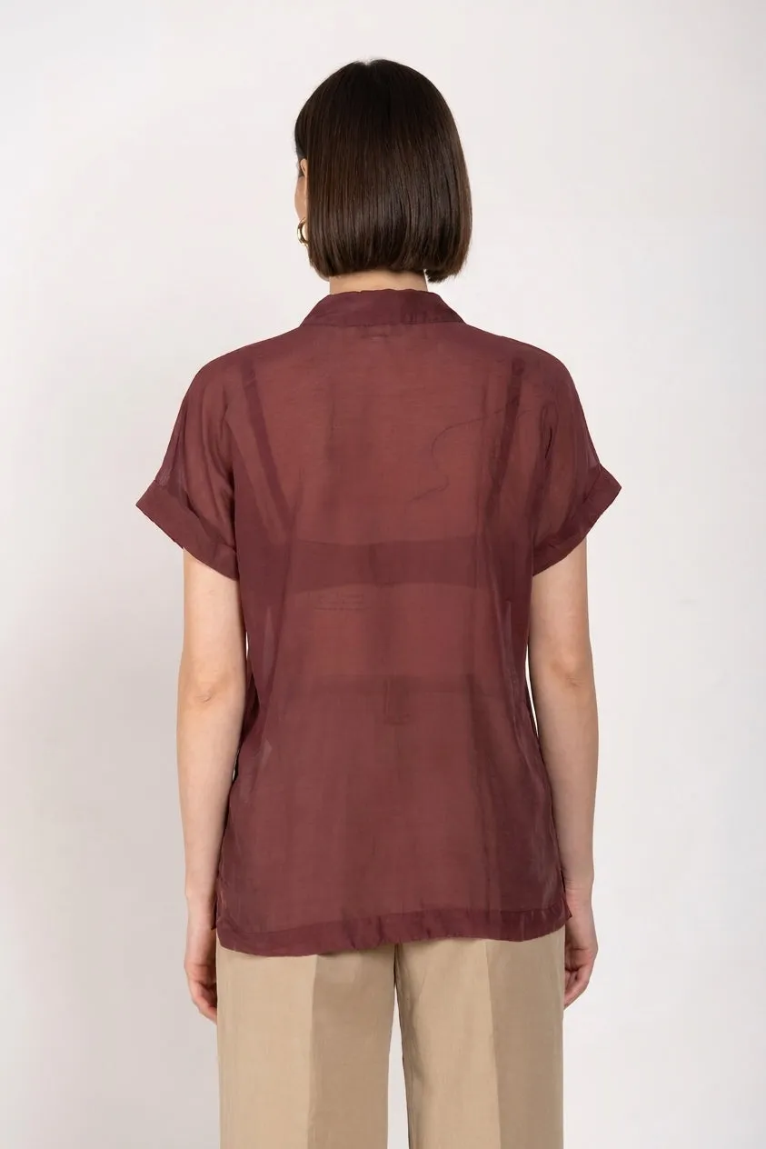 Mason's Natalie skjorte bordeaux bomuld silke
