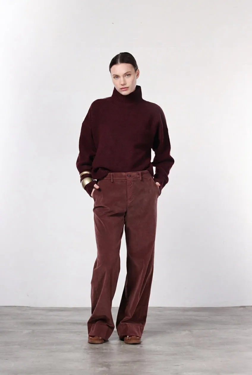 Mason's New York Studio fløjlsbukser bordeaux straight