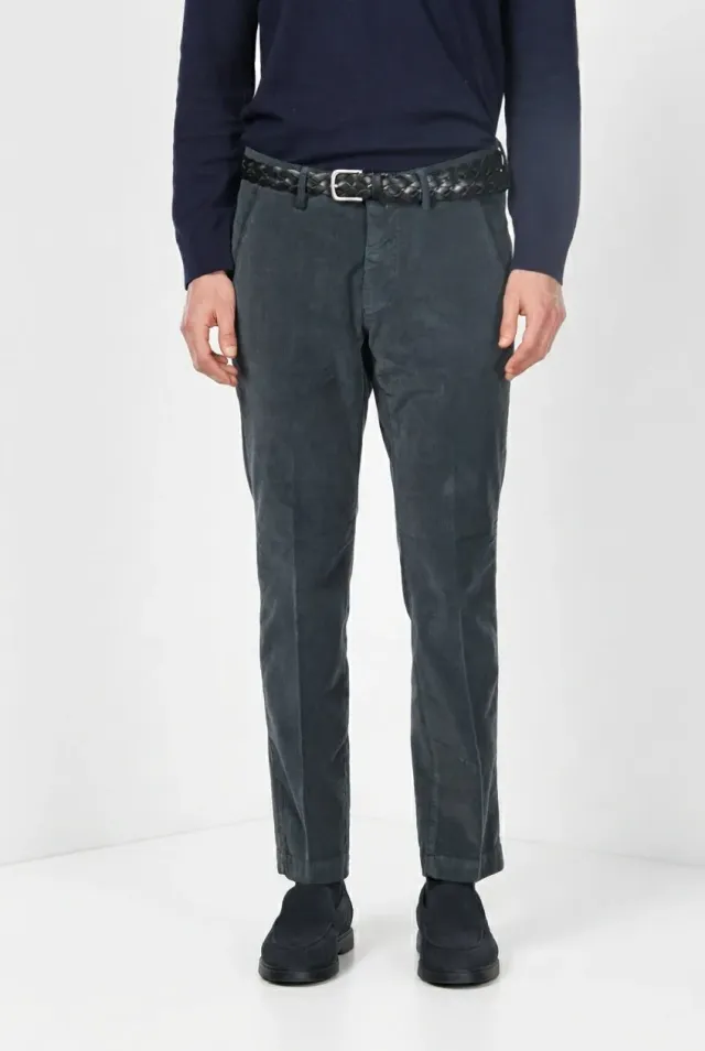 Mason's Torino fløjlsbukser mørkegrå slim fit