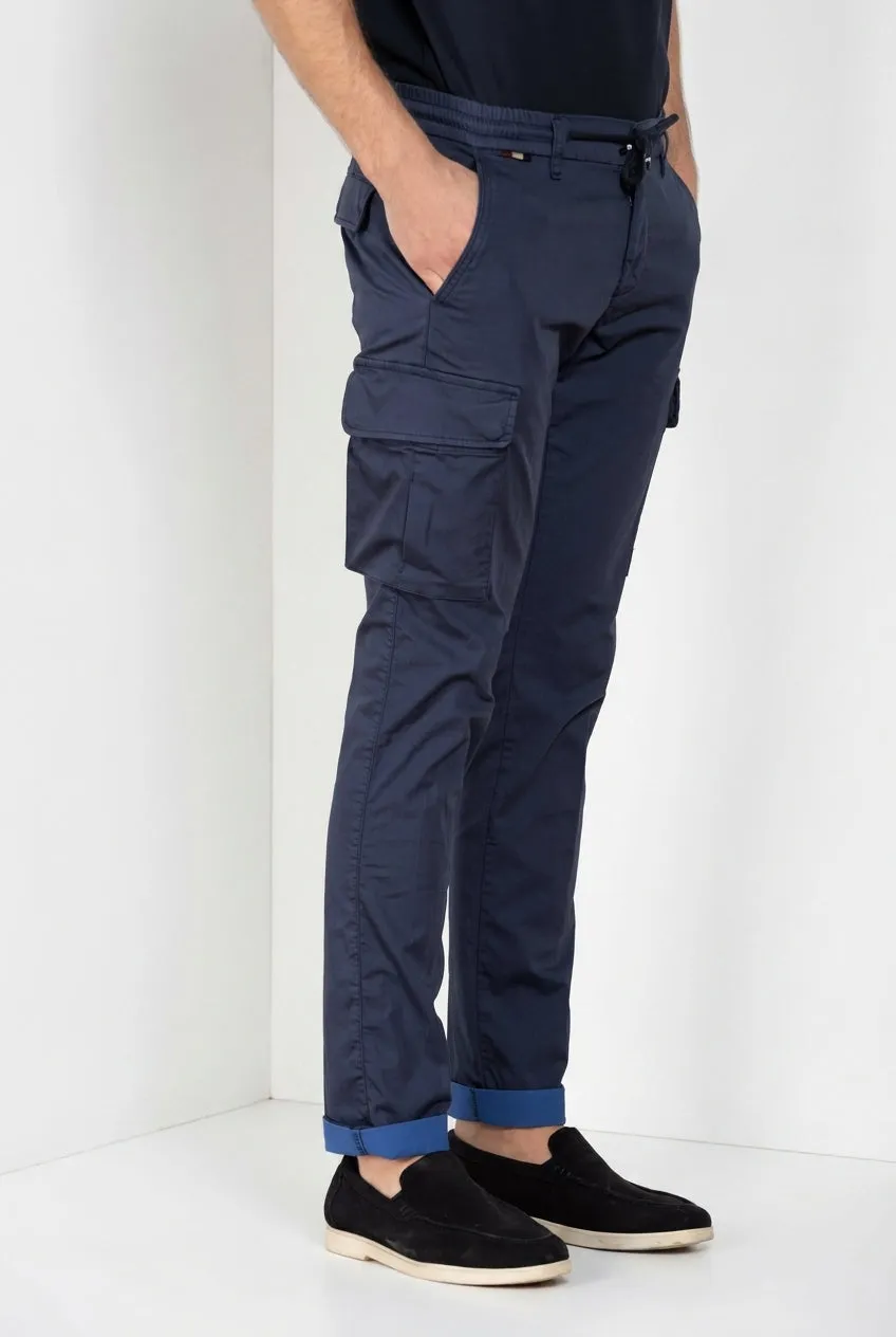 Mason's Chile Jogger cargo navy stretch extra slim