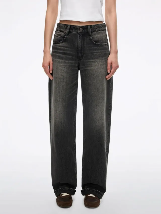 Miss Sixty Distressed Wide-Leg Jeans jeans Black Fog rigid