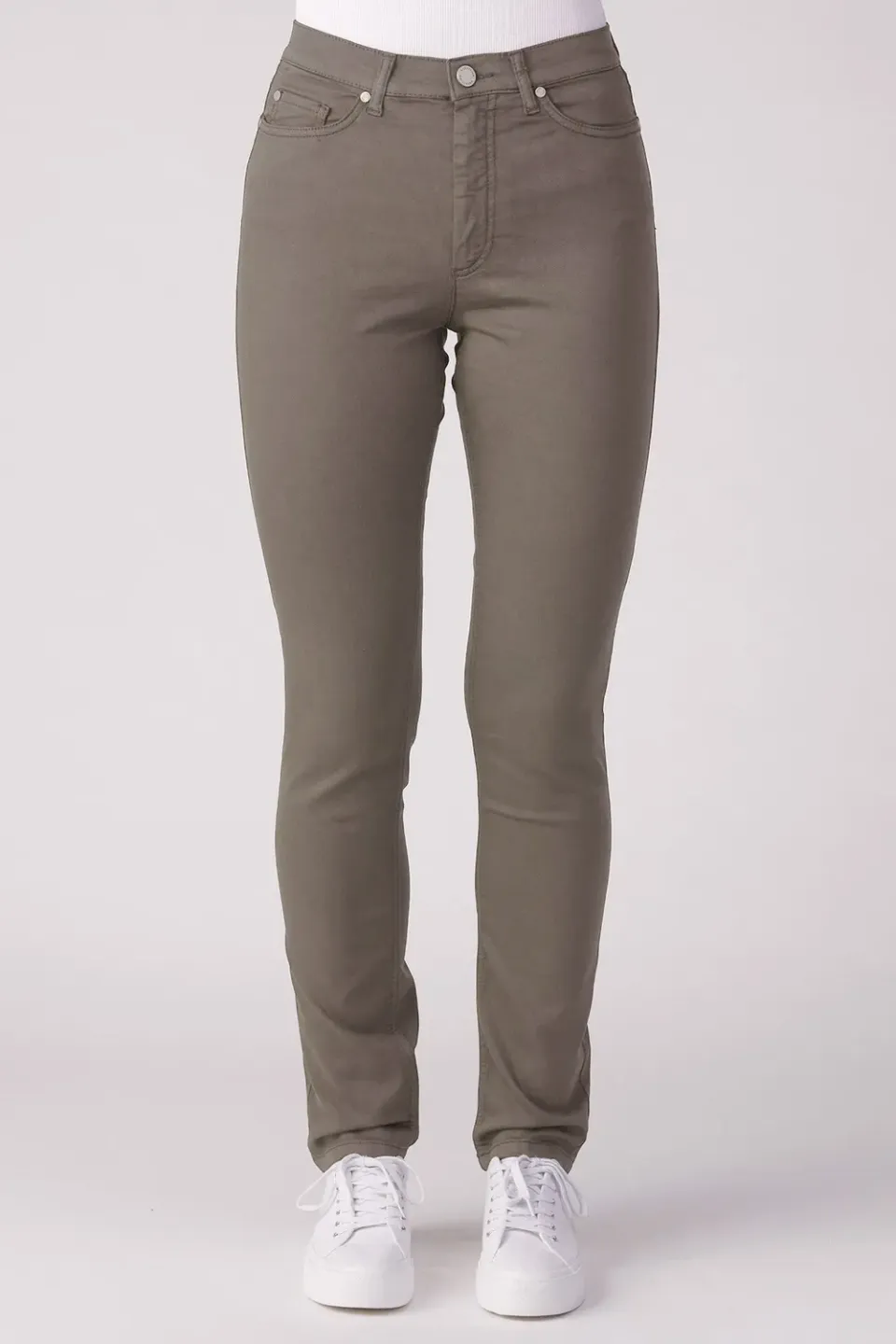 Merrytime Clara Slim jeans olivine grøn pasform