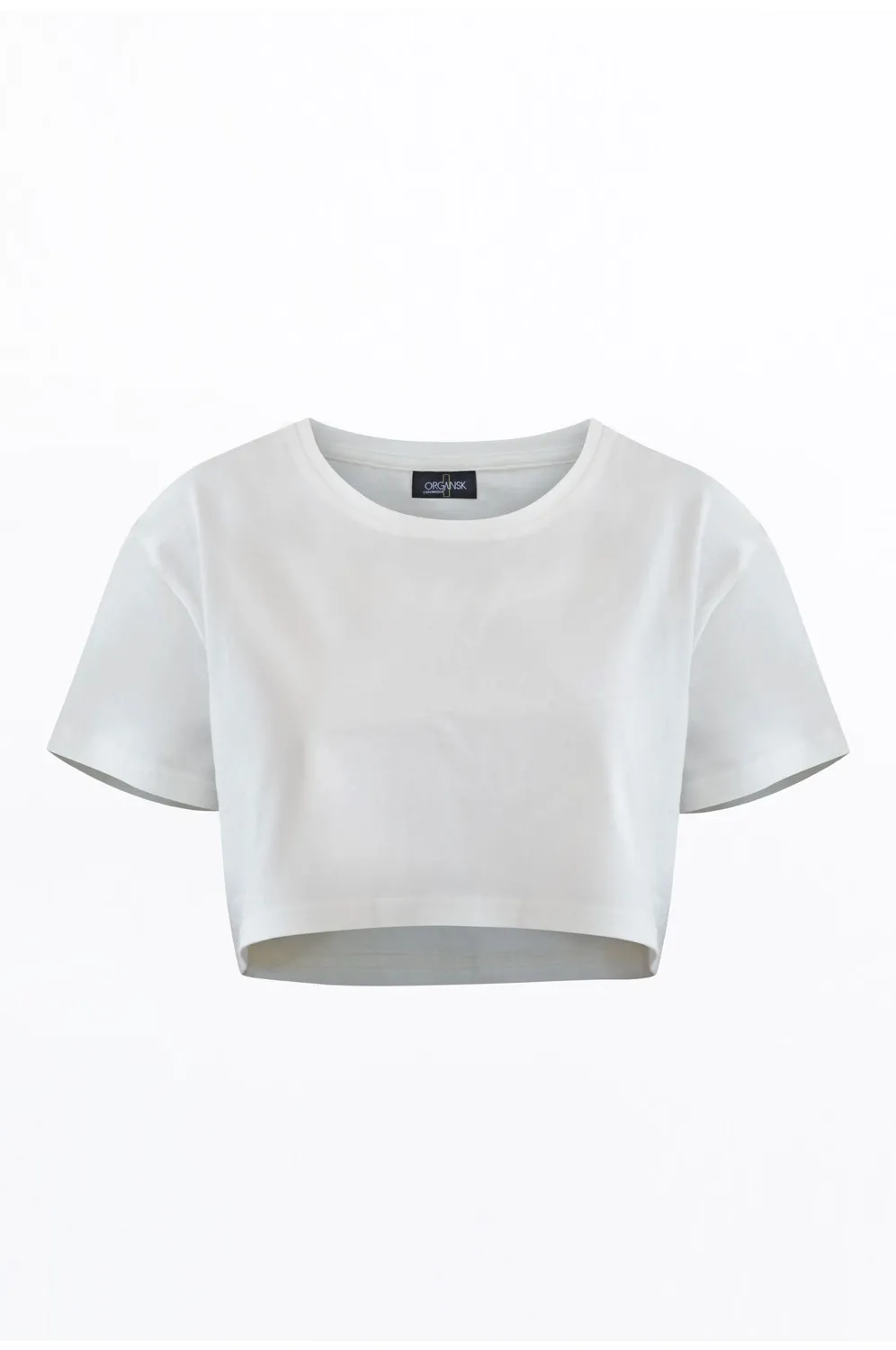 Organsk boxy crop T-shirt sort økologisk