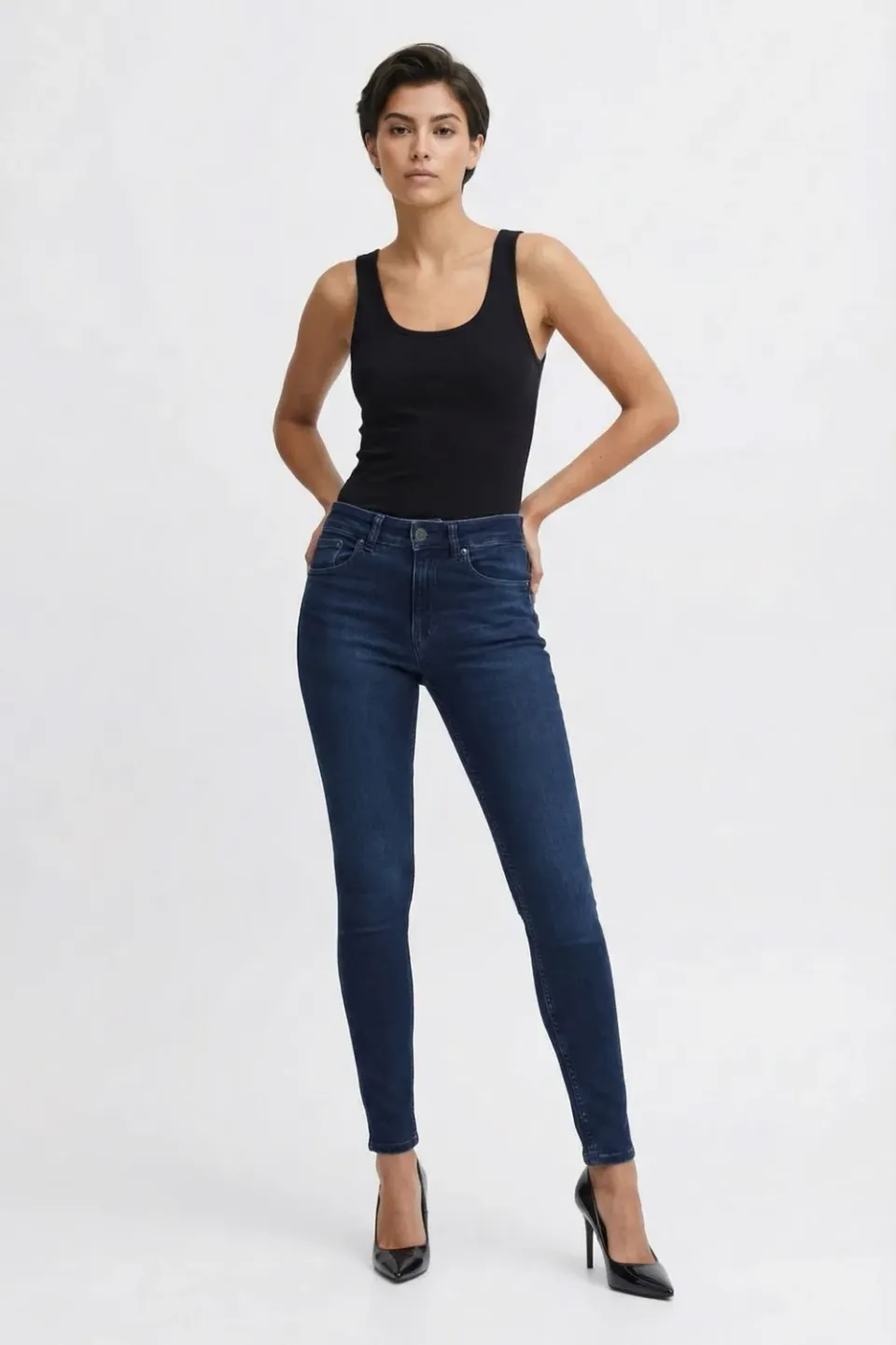 Organsk Breeze Spring Rain slim fit jeans dybblå indigo