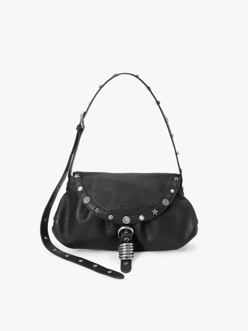 Miss Sixty Studded skuldertaske sort læder med nitter
