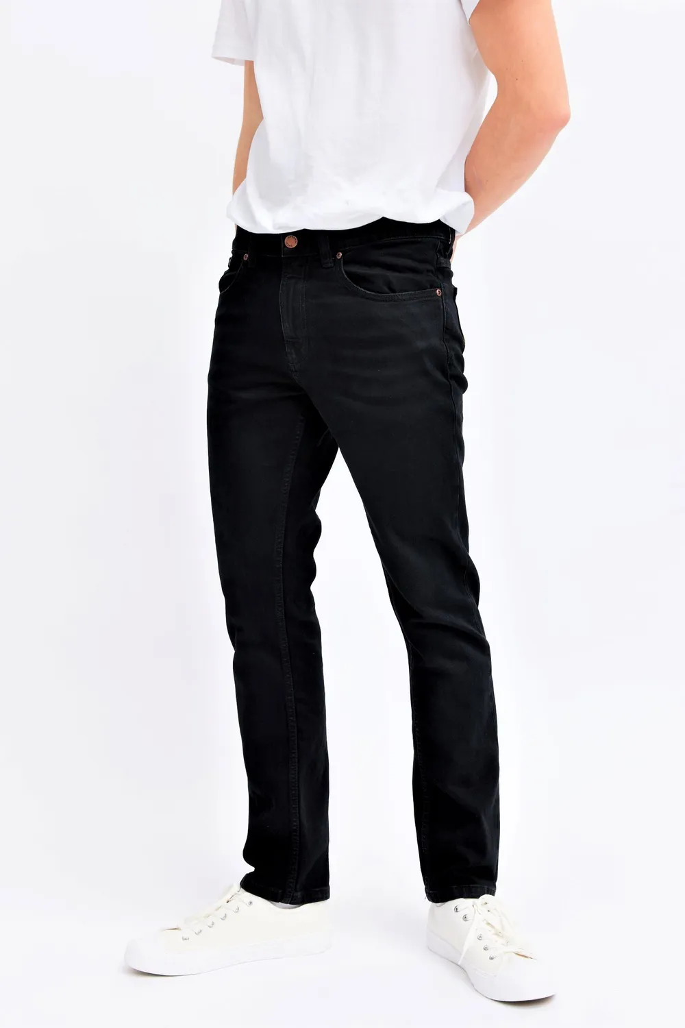 Organsk Atmosphere Black n Gold jeans sort stretch