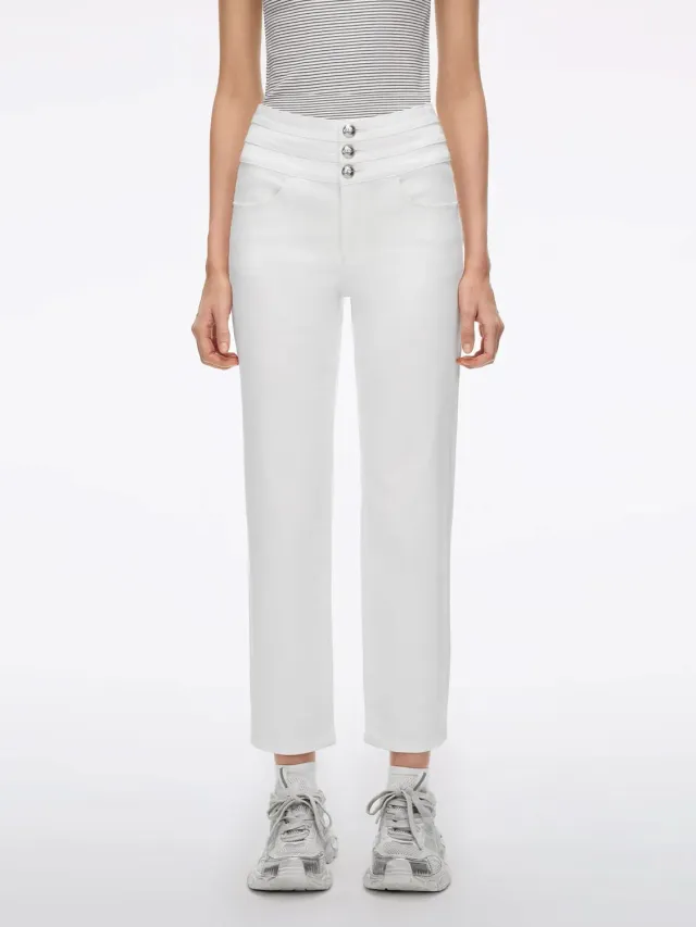 Miss Sixty Straight-Leg jeans hvide høj talje 30