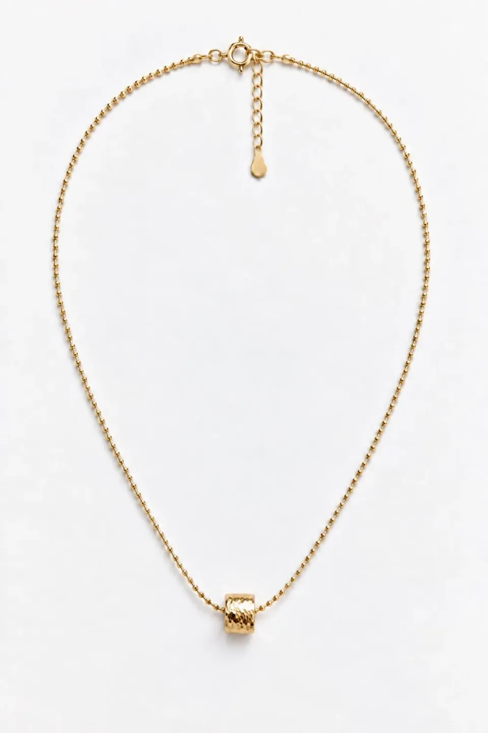 Organsk Cylindrical halskæde guld riflet 1 cm