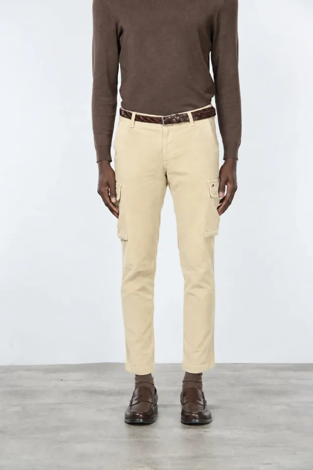 Mason's Chile cargo bukser latte extra slim fløjl
