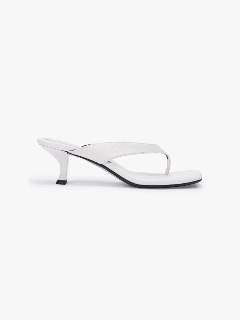 Miss Sixty kitten heel sandaler offwhite lammeskind