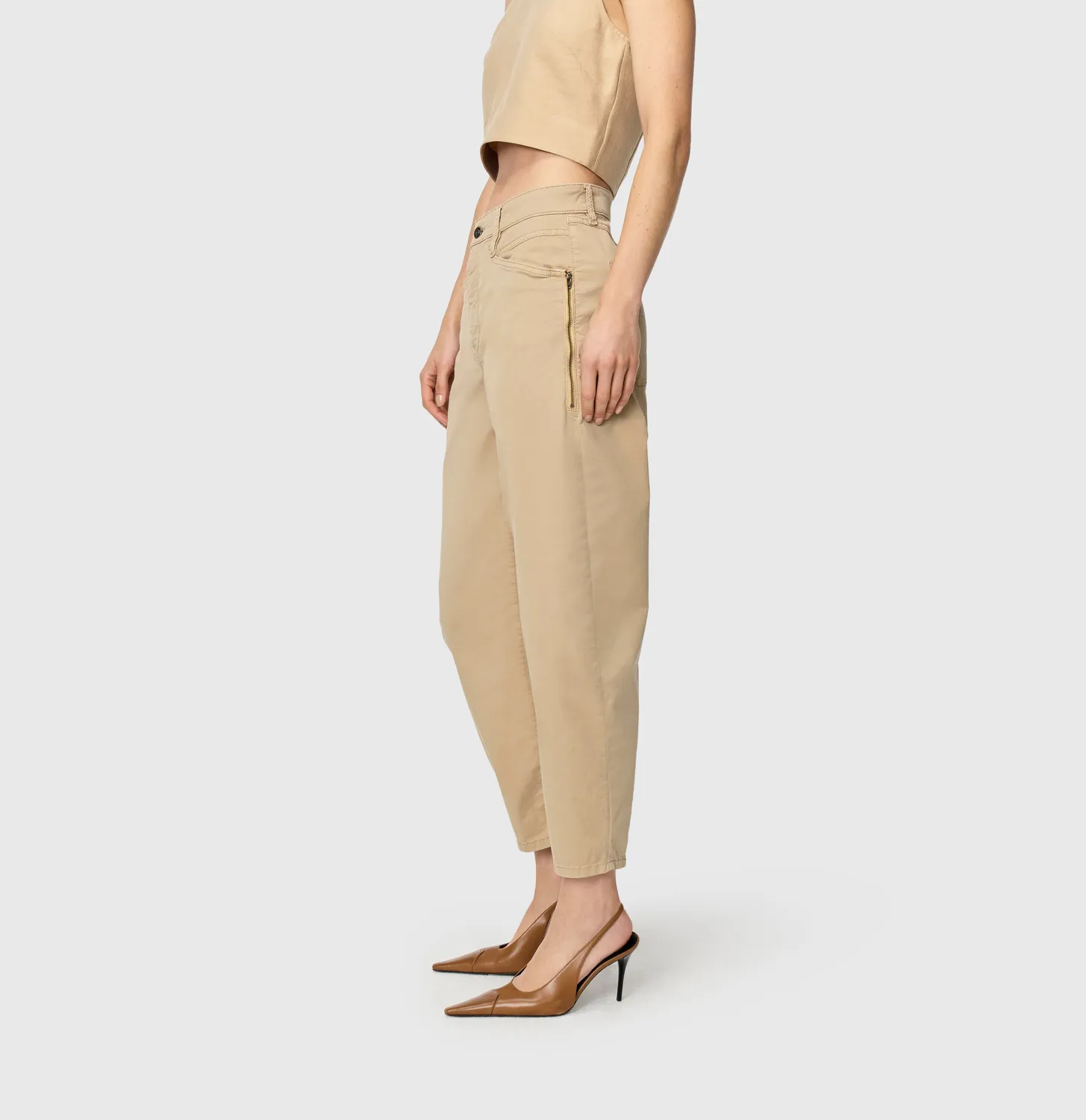 MAC Bora 2.3 Zip bukser brun relaxed fit