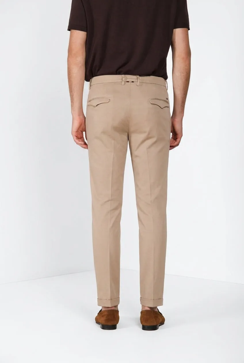 Mason's Torino 1 Pinces Flex chinobukser beige slim stretch
