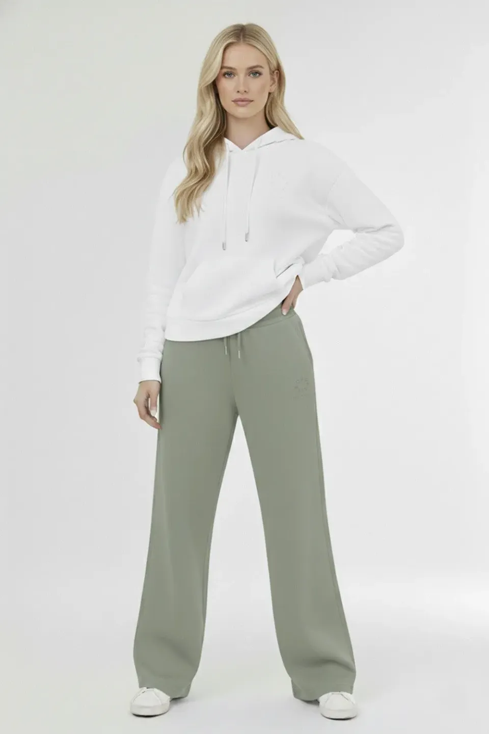 Organsk wide-leg sweatpants grøn økologisk