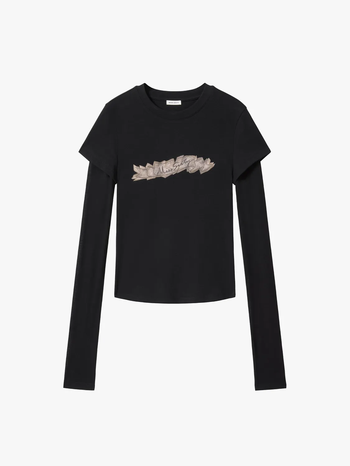 Miss Sixty Layered-Look t-shirt sort med print