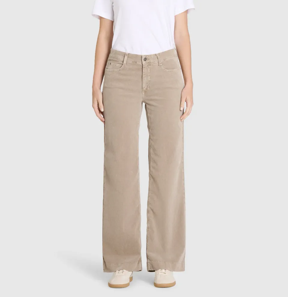 MAC Wide wide fit fløjlsbukser beige babycord