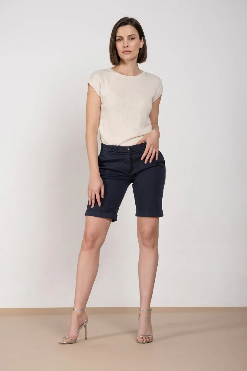 Mason's New York bermuda shorts natblå slim