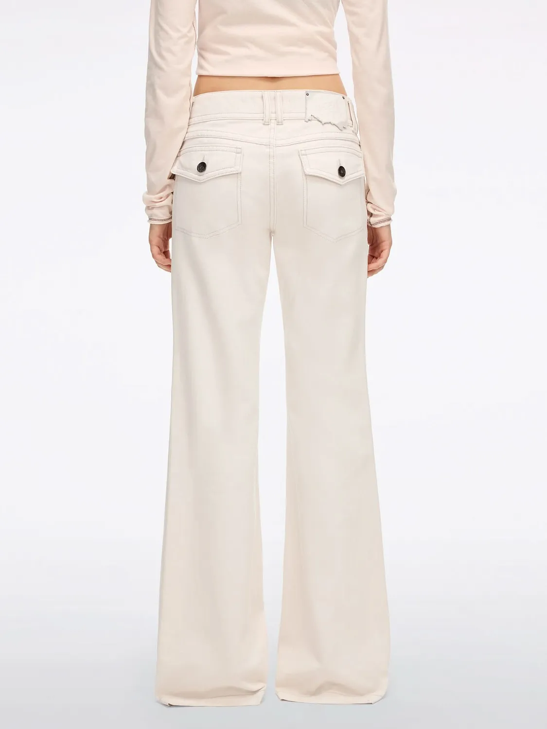 Miss Sixty Flare jeans hvid mellemhøj flap-lommer