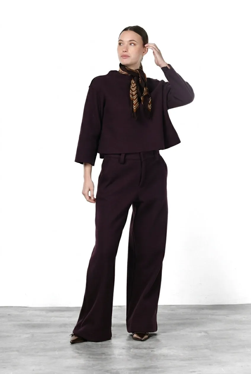 Mason's Ida sweatshirt aubergine uld bubble-fit dame
