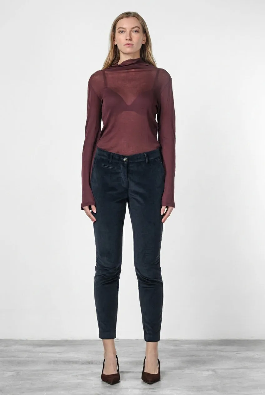Mason's New York Slim fløjl bukser navy slim cord